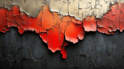 Abstract texture of peeling paint in vibrant colors.