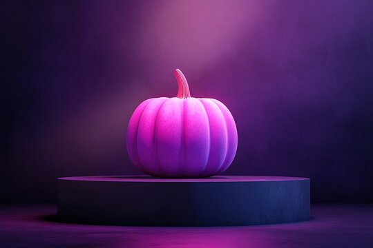 Halloween pumpkin smile and scrary eyes for party night. Close up view of scary Halloween pumpkin with eyes glowing inside at black background. Selective focus
