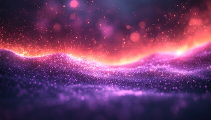 Fototapeta premium Abstract Purple and Red Glowing Particles