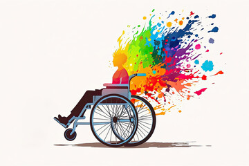 A man with disablity driving a wheelchair