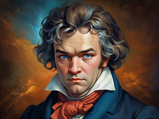 A captivating portrait of Beethoven, the musical icon.