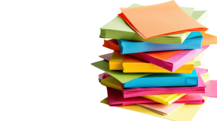 Sticky post-it note papers on white background