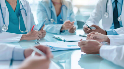 A group of executives in the healthcare industry meeting to discuss strategies for expanding services and improving access to care in underserved areas.