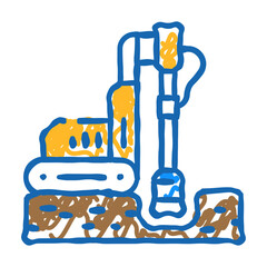 geotechnical study mining doodle icon sketch vector. geotechnical study mining sign. isolated symbol illustration