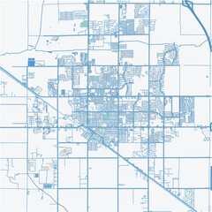 Map of Casa Grande in Arizona in a professional blue style. Contains layered vector with roads water, parks, etc.