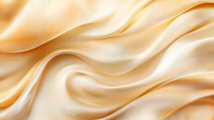 Obraz premium Abstract background with golden waves of liquid metal, golden color, golden texture