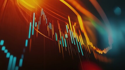 An insightful graphical representation of a backtest analysis showcasing various financial charts, including candlestick patterns, bar graphs, and column charts. 
