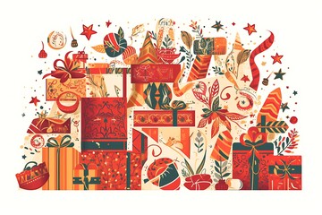 vector - nice nature composition with design element
