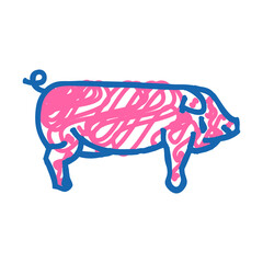 landrace pig breed doodle icon sketch vector. landrace pig breed sign. isolated symbol illustration