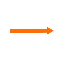 Bright orange right-pointing arrow symbol, isolated on transparent background, Generative AI