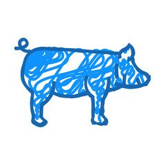 yorkshire pig breed doodle icon sketch vector. yorkshire pig breed sign. isolated symbol illustration