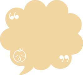 collection set of cute doodle hand draw facial expression yellow color speech bubble balloon with character facial expression, text box think speak talk banner, flat png transparent element design