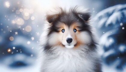 Collie im Winter