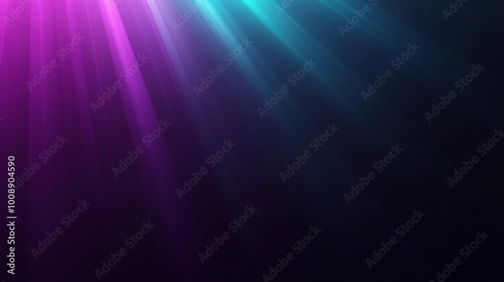 Poster abstract background with purple and blue light rays emanating from the top left corner.