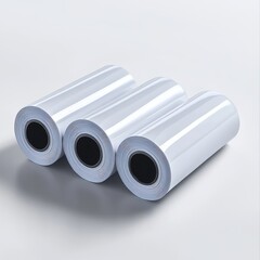 Fototapeta premium Roll of White PVC Film on Clean Background