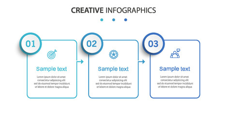 Business infographic template with 3 options or steps