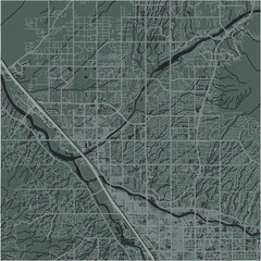 Map of Casas Adobes in Arizona in a smooth dark style. Contains layered vector with roads water, parks, etc.