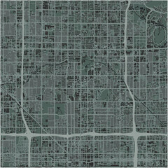 Map of Encanto in Arizona in a smooth dark style. Contains layered vector with roads water, parks, etc.
