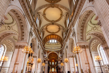 Interiors of St. Paul's cathedral in London, UK