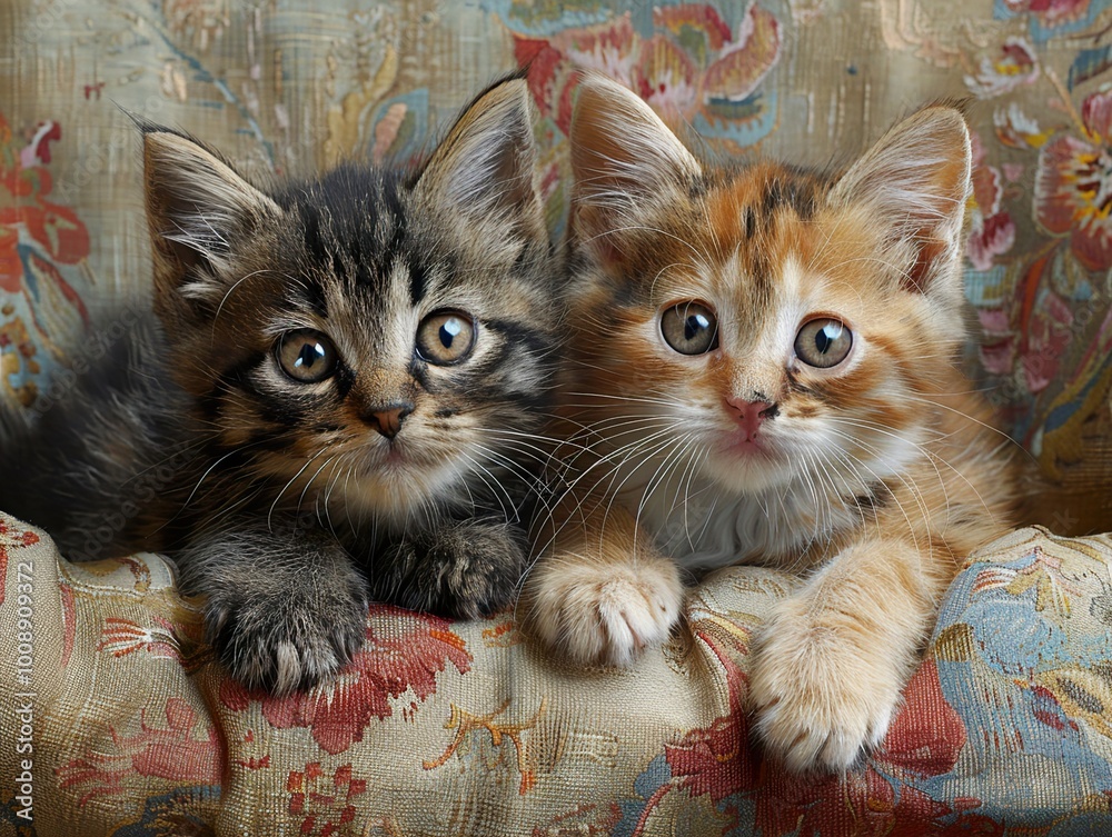 Wall mural Two Adorable Kittens Looking at the Camera