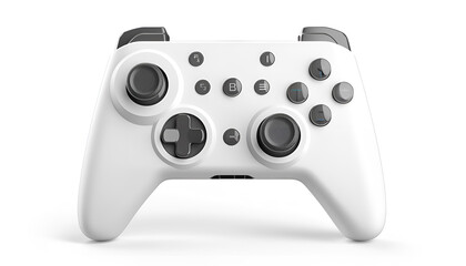 One wireless game controller isolated on white