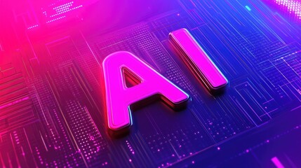 Creative logo showcasing "AI" with a clean, modern font, surrounded by digital elements and a tech-inspired gradient