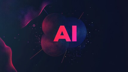 Creative logo showcasing "AI" with a clean, modern font, surrounded by digital elements and a tech-inspired gradient