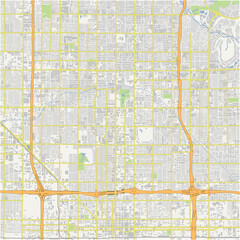 Obraz premium Map of Encanto in Arizona in a normal road map style. Contains layered vector with roads water, parks, etc.