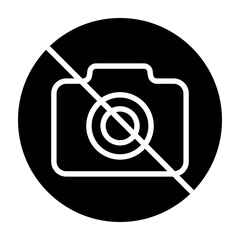 No Camera Glyph Icon Design