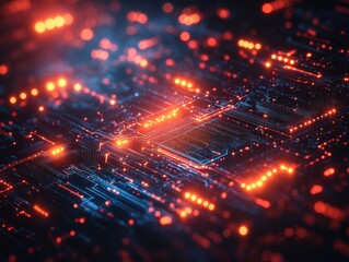 Obraz premium Circuit Board Glow