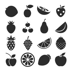  silhouette fruit vector icons set with bold shapes and smooth edges for modern design projects.
Silhouette fruit icon set in black vector style, ideal for logos, decorative elements, and graphics.