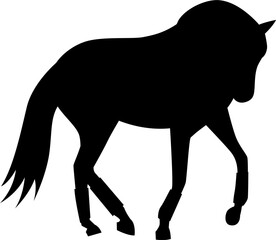 Fototapeta premium silhouette Vector flat illustration of Brown horse 