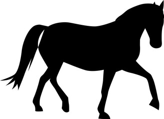 Obraz premium silhouette Vector flat illustration of Brown horse 