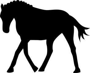 silhouette Vector flat illustration of Brown horse 