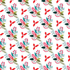 Patterns of ornamental winter flowers in vintage style