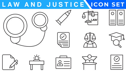 law & justice filled icons set. glyph icons such as finance book, low energy, ingot, keyword, allocation, depressed, corruption, handcuffs, organization chart, ungrowth icon