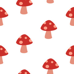 mushrooms pattern background. flat illustration mushroom pattern background. mushroom food background.	