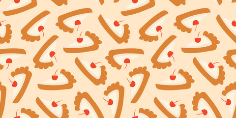 pastry seamless pattern with cakes. cookie pattern background. cake pattern background. cake background.