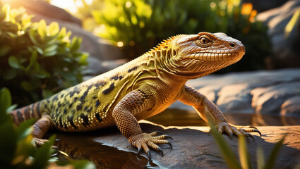 Fototapeta premium lizard on a tree