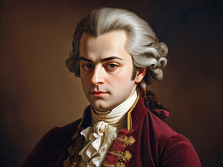 Mozart’s portrait captures his musical genius.