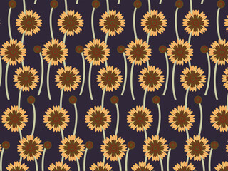 Art & Illustration repetitive cosmos flower pattern.