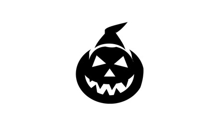 Horror pumpkin isolated on white background, backdrop and editable template for helloween.