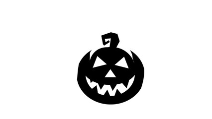 Horror pumpkin isolated on white background, backdrop and editable template for helloween.
