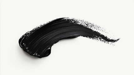 Fototapeta premium Abstract black brush stroke with dynamic curves on a clean white background, modern art concept