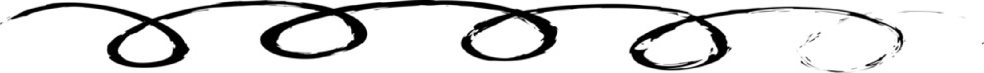 Chalk line and squiggle, hand drawn doodle underlines thick line border, swoosh. Textured sketchy crayon brush scribble or wavy stroke.