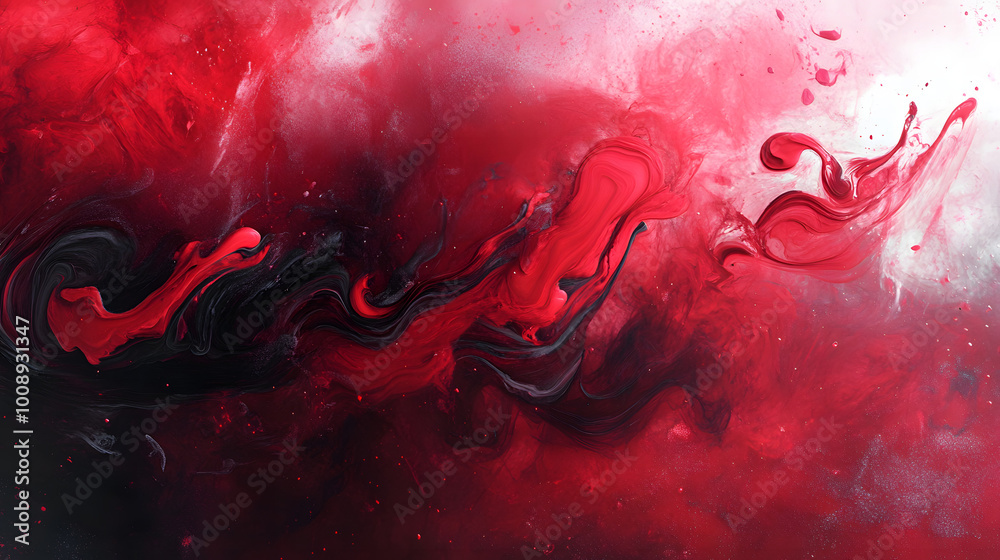 Canvas Prints red abstract patterns swirling red liquid colors, fluid ink wave background