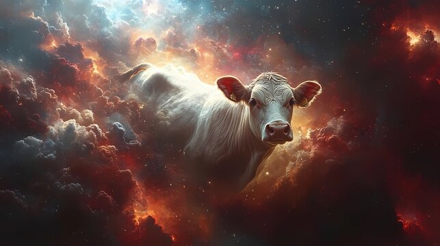 adorable catle at fantasy place with cloud