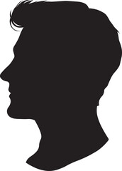 Black and White Vector Illustration Silhouette of Man