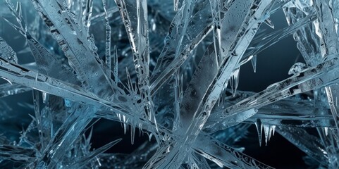 Pale blue background of natural ice with cracks and scratches on the surface of frozen water. Banner. Generated by AI.