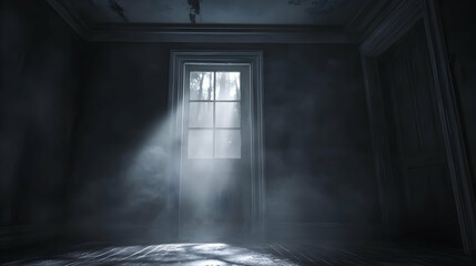 Foggy Room with Light Shining Through the Window